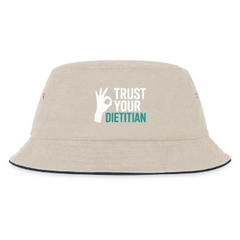 Registrierter Ernährungsberater mit Zertifizierung als Ernährungsberater (Registered Dietitian Certified Counselor) - Kinder Bucket Hat - Natur/Navy - Vorne