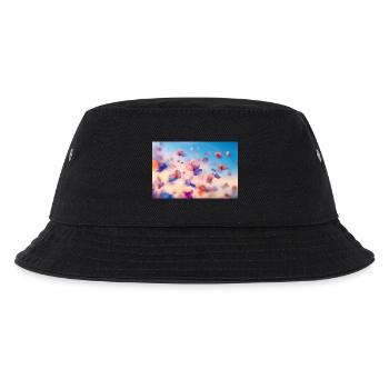 Fließende Blütenflug in Pastell - Kinder Bucket Hat - Schwarz - Vorne