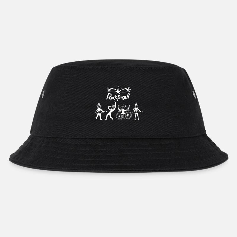Rock-and-Roll-Band-Sketch - Kinder Bucket Hat - Schwarz