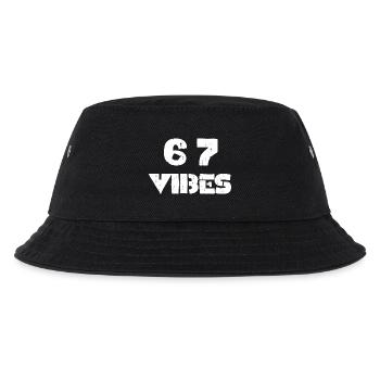 6 7 Vibes – Trendiges Jugend-T-Shirt - Kinder Bucket Hat - Schwarz - Vorne