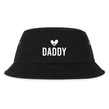 Herz Fußabdruck Daddy Motiv - Kinder Bucket Hat - Schwarz - Vorne