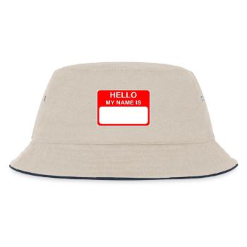 Hello, my name is - Kids’ Bucket Hat - ecru/navy - Front