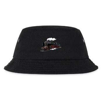 Dampflok Retro-Illustration - Kinder Bucket Hat - Schwarz - Vorne