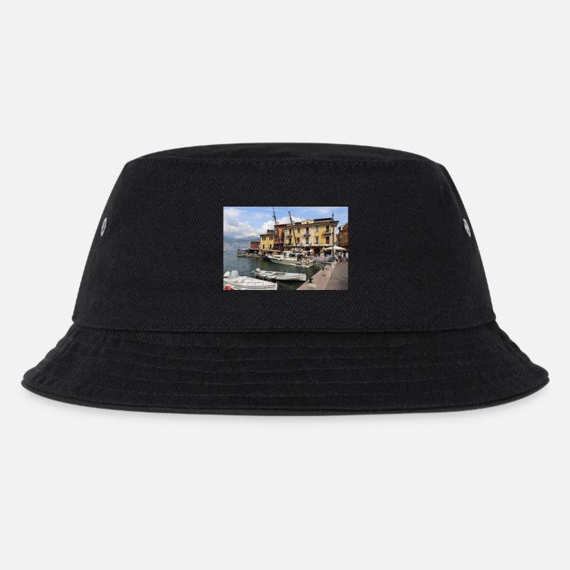 Der Hafen von Malcesine - Kinder Bucket Hat - Schwarz
