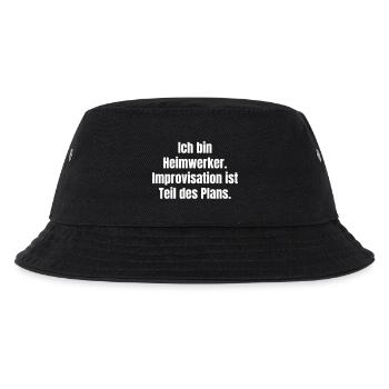 Ich bin Heimwerker Improvisation - Kinder Bucket Hat - Schwarz - Vorne