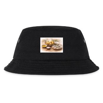 Pellkartoffeln mit Hering ukrainisch - Kinder Bucket Hat - Schwarz - Vorne