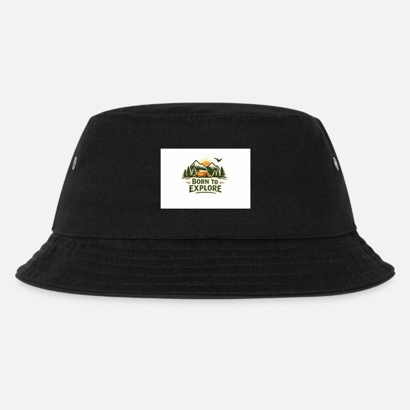 Born to Explore Outdoor Abenteuer - Kinder Bucket Hat - Schwarz