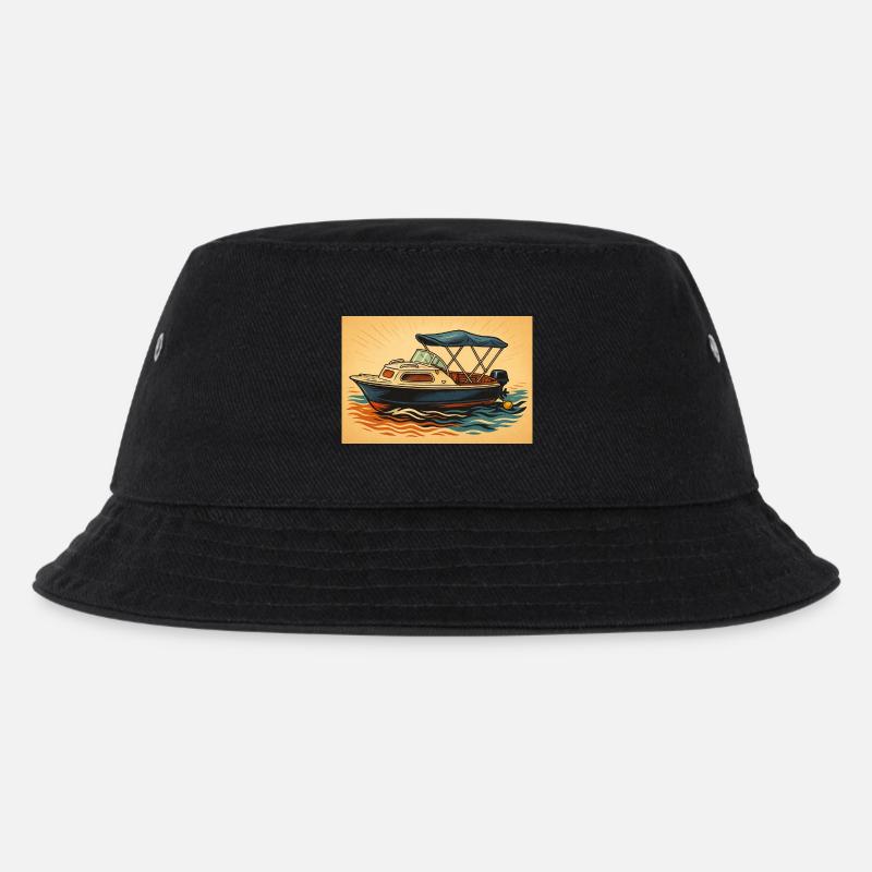 Motorboot Urlaubsfeeling - Kinder Bucket Hat - Schwarz