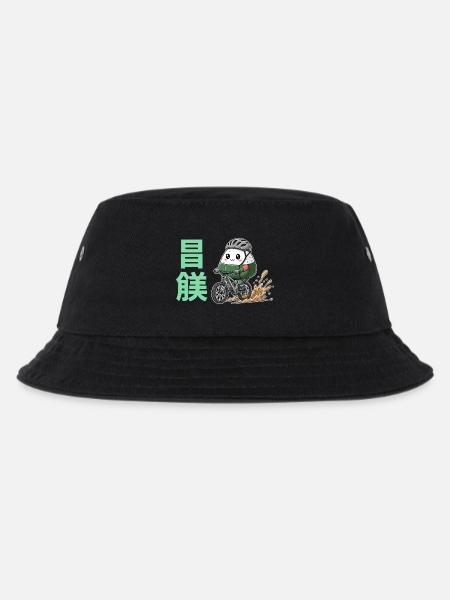 Kawaii Onigiri Radfahrer-Schlammspritzer - Kinder Bucket Hat - Schwarz
