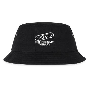 Techno is my Therapy Pflaster - Kinder Bucket Hat - Schwarz - Vorne