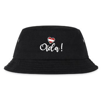 Oida! Österreich Herz I love Austria Dialekt Munda - Kinder Bucket Hat - Schwarz - Vorne