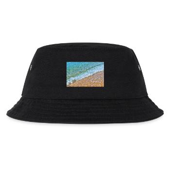 Kristallwellen am goldenen Sandstrand - Kinder Bucket Hat - Schwarz - Vorne