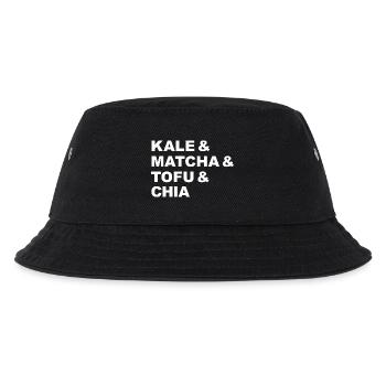 Kale Matcha Tofu Chia Veganerin - Kinder Bucket Hat - Schwarz - Vorne