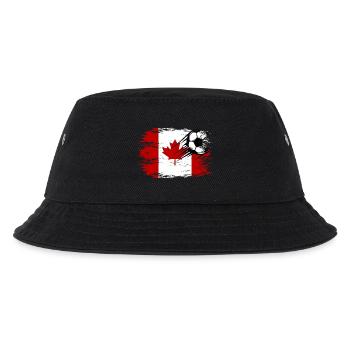 Kanada Flagge Fußball used - Kinder Bucket Hat - Schwarz - Vorne
