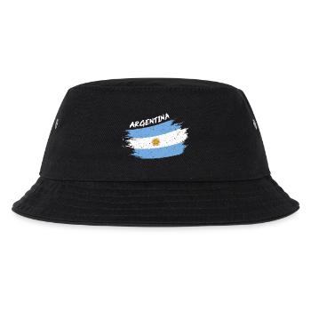 Argentina Argentinien Argentinische Flagge Brush - Kinder Bucket Hat - Schwarz - Vorne