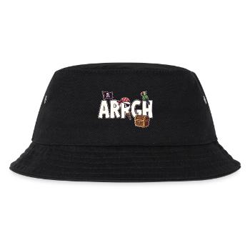 Arrgh Pirate Freibeuter Jolly Roger - Kinder Bucket Hat - Schwarz - Vorne