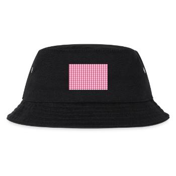 Karomuster mit Gingham Pink - Kinder Bucket Hat - Schwarz - Vorne