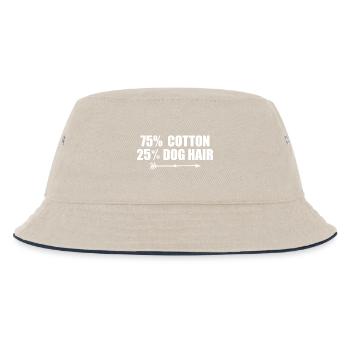 75 Baumwolle 25 Prozent Hundehaare - Kinder Bucket Hat - Natur/Navy - Vorne