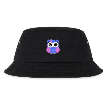 Eule lila blau - Kinder Bucket Hat - Schwarz - Vorne