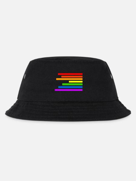 Regenbogen - Kinder Bucket Hat - Schwarz