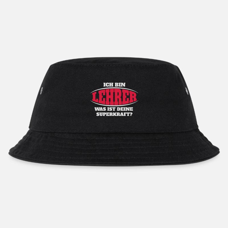 Lehrer Superkraft - Kinder Bucket Hat - Schwarz