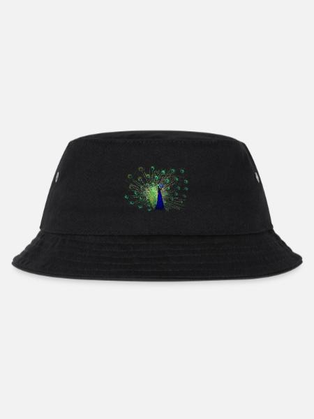 Pfau - Kinder Bucket Hat - Schwarz