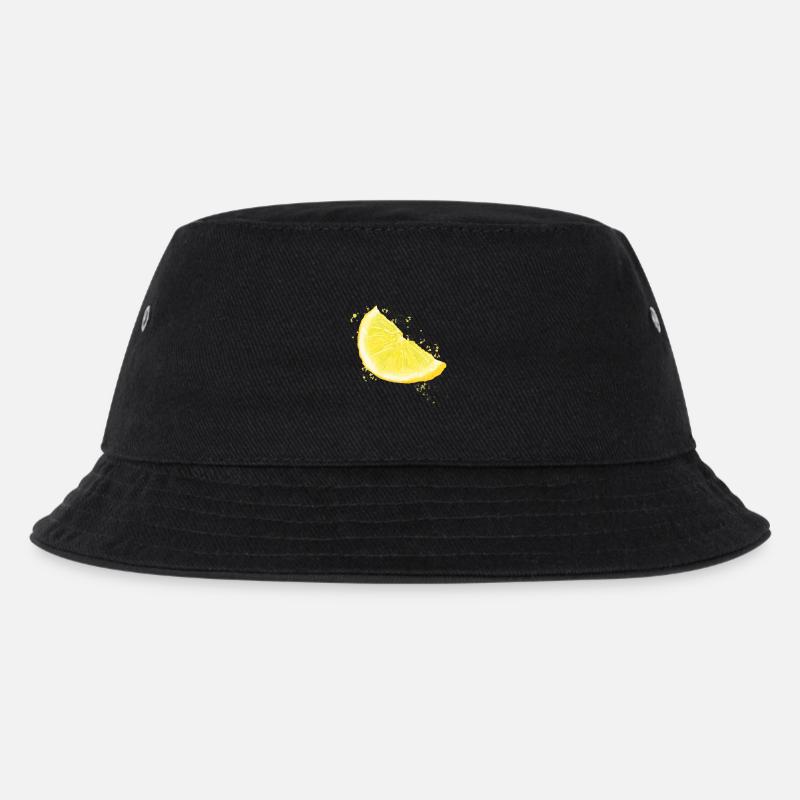 Zitrone - Kinder Bucket Hat - Schwarz