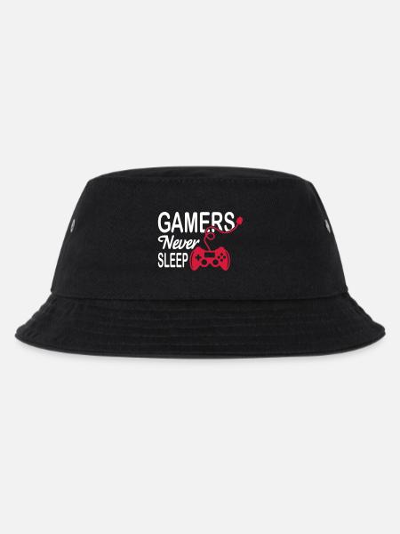 Gamers Never Sleep - Kids’ Bucket Hat - black