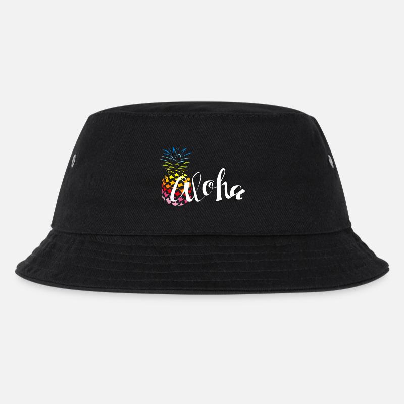 Ananas Regenbogen Aloha - Kinder Bucket Hat - Schwarz