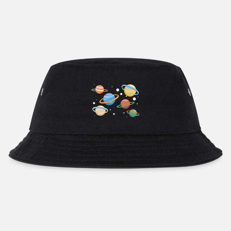 Saturn Planeten - Kinder Bucket Hat - Schwarz