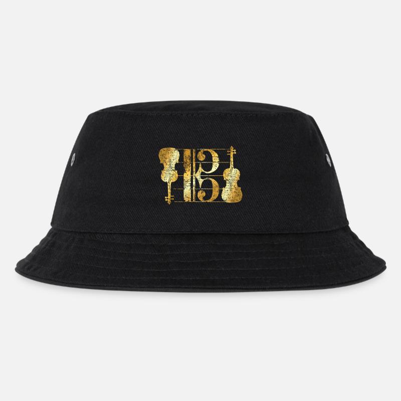 Altschlüssel & Bratschen (Vintage Goldgelb) Viola - Kinder Bucket Hat - Schwarz