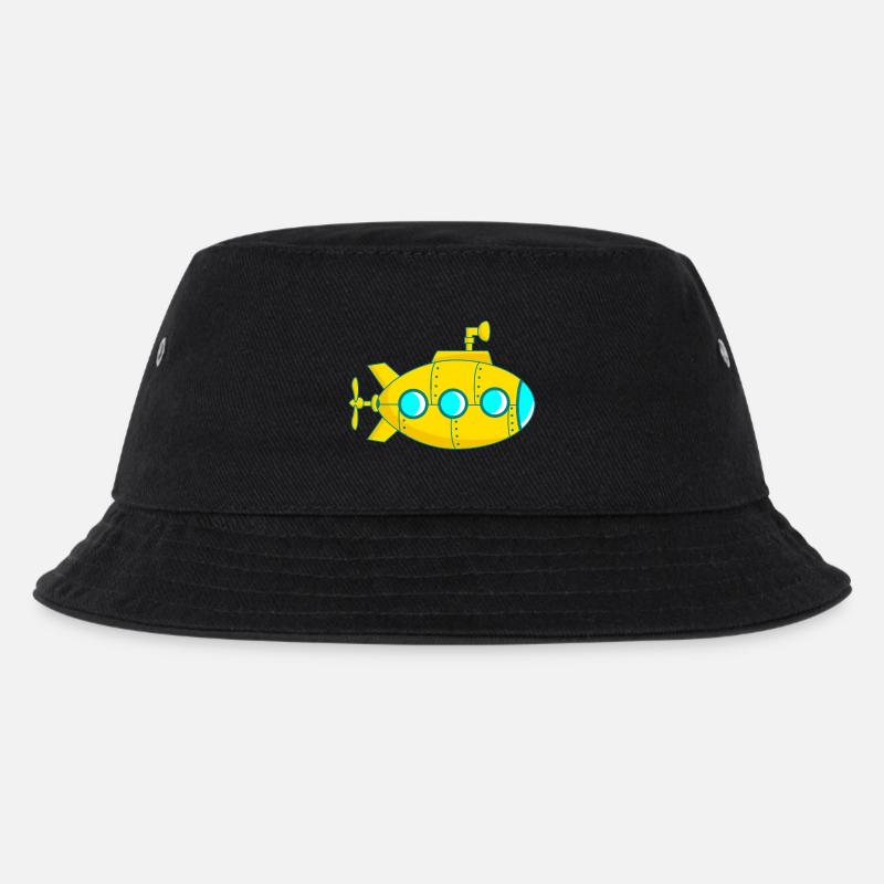 Gelbes U-Boot - Kinder Bucket Hat - Schwarz