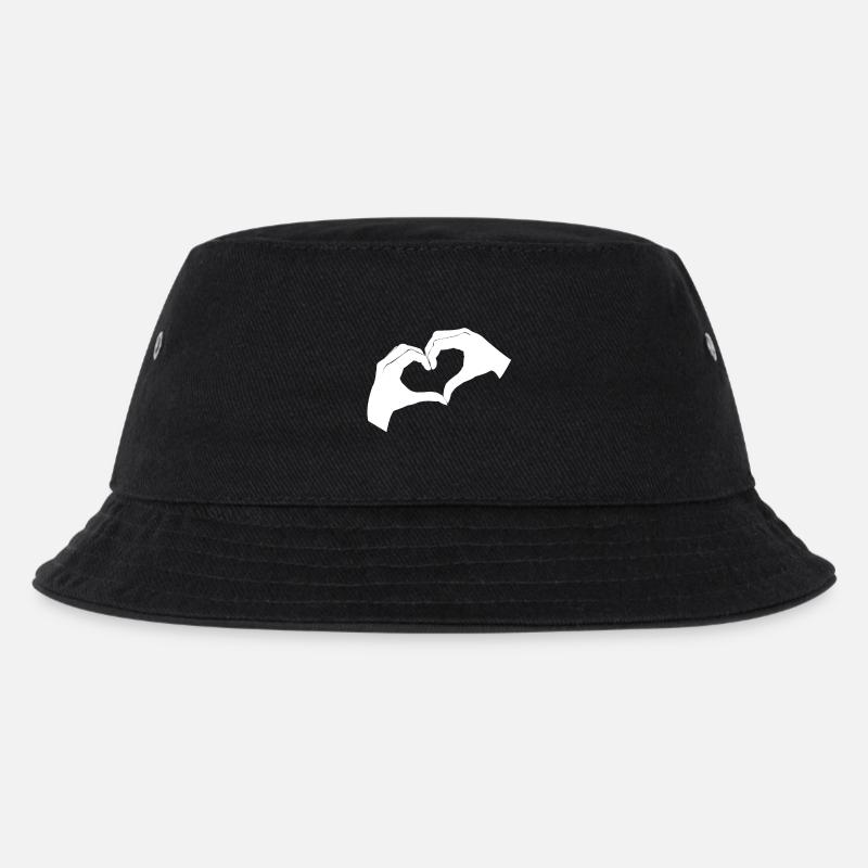 Herzhand-Design mit minimalistischem Look - Kinder Bucket Hat - Schwarz