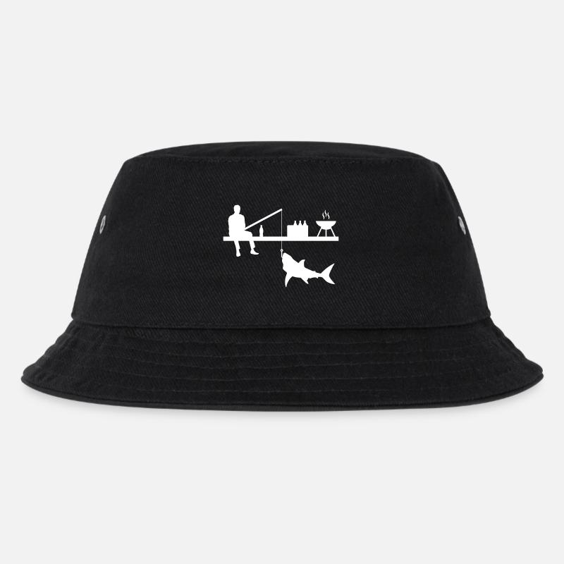 Angeln - Kinder Bucket Hat - Schwarz
