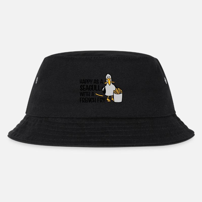 Happy as a Seagull - Kinder Bucket Hat - Schwarz