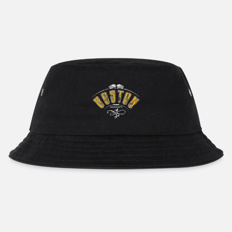 Boston Grunge-Effekt - Kinder Bucket Hat - Schwarz
