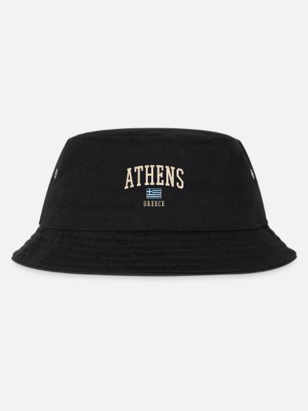 Athens Greece Vintage Varsity - Kinder Bucket Hat - Schwarz