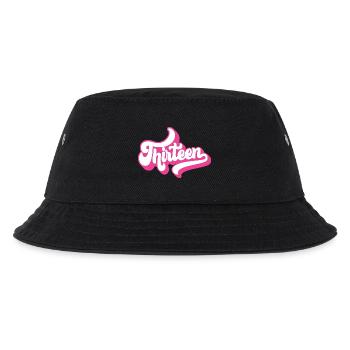 Geschenk zum 13. Geburtstag, Hallo Dreizehn, 13 Jahre - Kinder Bucket Hat - Schwarz - Vorne