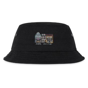 Werne, kultige Häuserzeile am Markt, Kreis Unna - Kinder Bucket Hat - Schwarz - Vorne