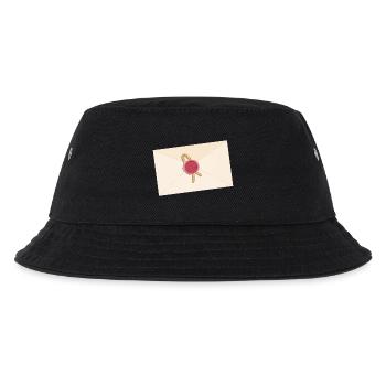 geschlossener Briefumschlag mit Siegel - Kinder Bucket Hat - Schwarz - Vorne
