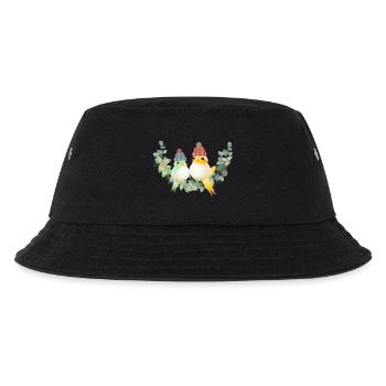 Deux oiseaux colorés avec un chapeau à pompon pour Noël - Bob Enfant - noir - Devant