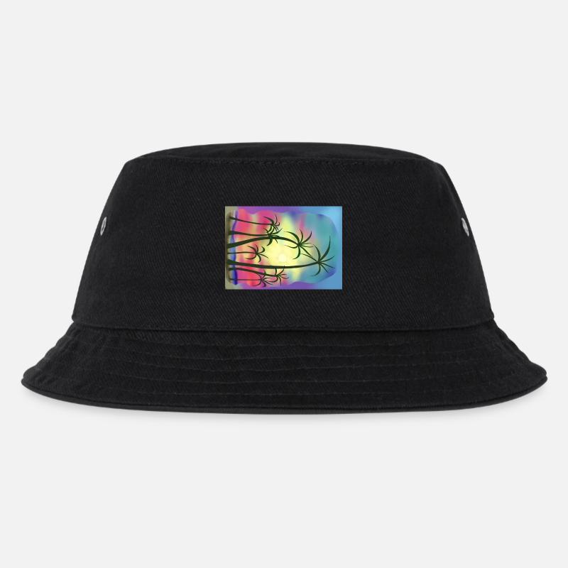 Palmen - Kinder Bucket Hat - Schwarz