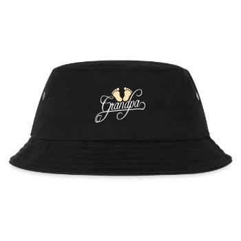 Fußabdruck Baby Grandpa Erstes Mal Opa Großvater - Kinder Bucket Hat - Schwarz - Vorne