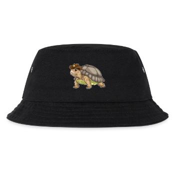 Schildkröte Sheriff Sheriffhut - Kinder Bucket Hat - Schwarz - Vorne