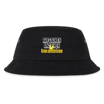 aufstehen anziehen Krone zurechtrücken - Kinder Bucket Hat - Schwarz - Vorne