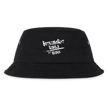 Betriebsrat rebels weiss für schwarzen Hintergrund - Kinder Bucket Hat - Schwarz - Vorne