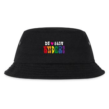 DU BIST ANDERS (Regenbogenfahne / LGBTQ) - Kinder Bucket Hat - Schwarz - Vorne