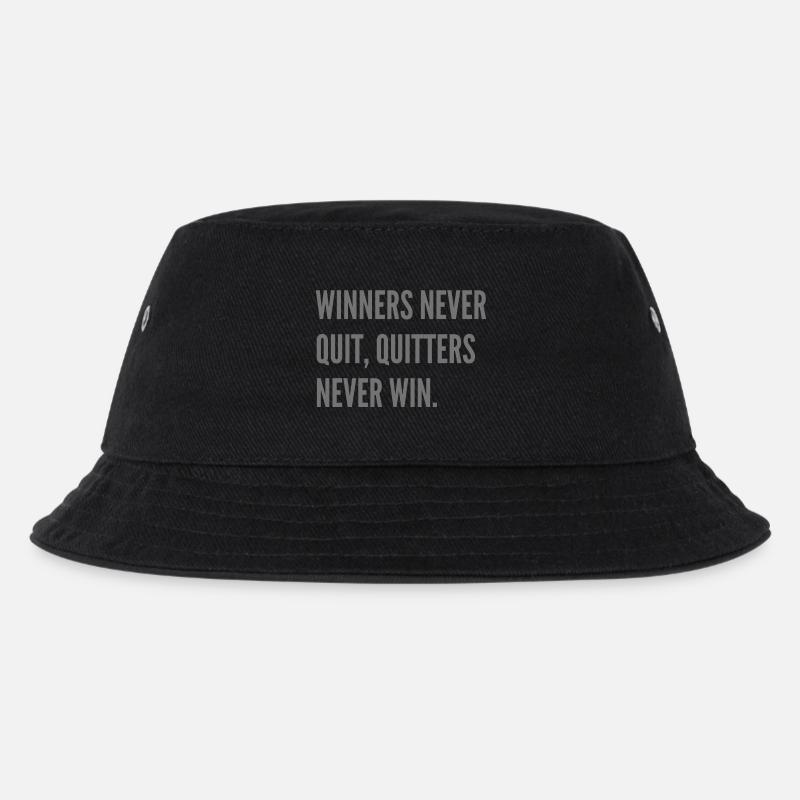 Winners never quit, quitters never win. - Kids’ Bucket Hat - black