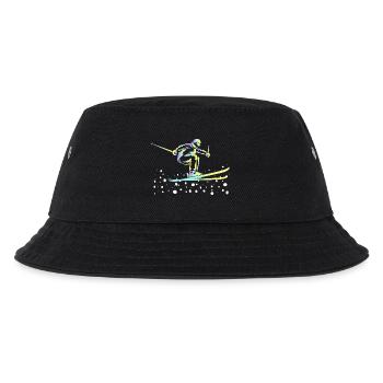 Neon Farbverlauf Skisprung - Kinder Bucket Hat - Schwarz - Vorne