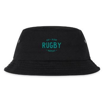 Eat Sleep Rugby Repeat - Kids’ Bucket Hat - black - Front